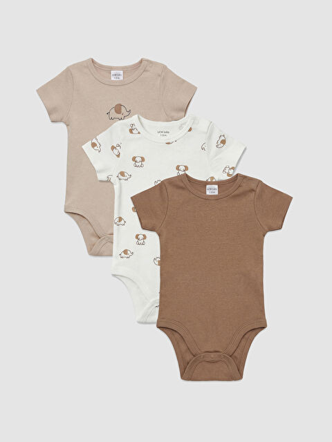 LCW baby Fil Baskılı Erkek Bebek Çıtçıtlı Body 3'lü