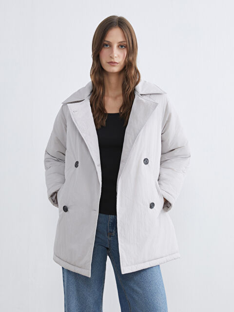 LCWAIKIKI Classic Ženska jakna sa postavom i kragnom košulje - S61808Z8-ZY1