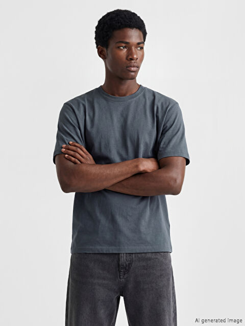 XSIDE Loose Fit Basic Kalın  Tişört