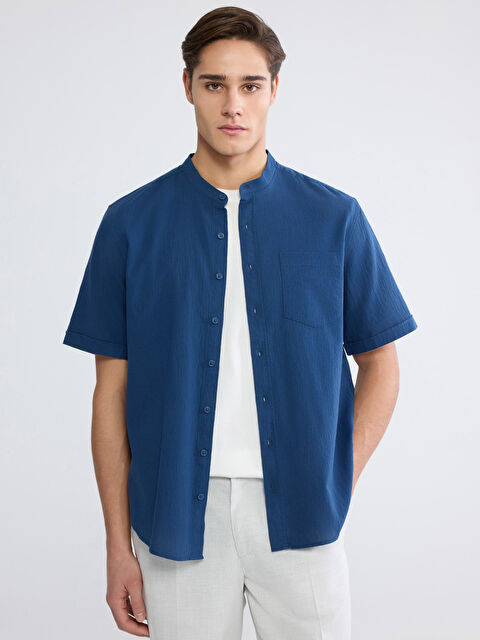 LCWAIKIKI Classic Мужчины Синий Рубашка - S61825Z8-RFH