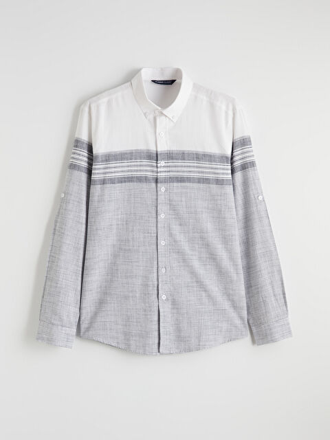 LCWAIKIKI Classic Regular Fit Çizgili Erkek Gömlek - S61829Z8-LGB
