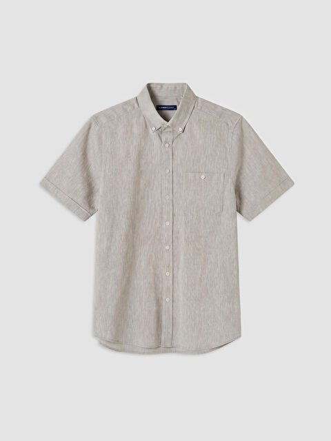 LCWAIKIKI Classic Regular Fit Keten Karışımlı Erkek Gömlek