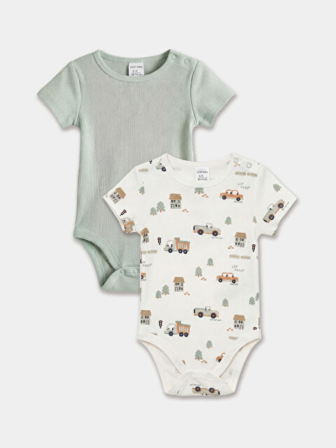 LCW baby Erkek Bebek Bisiklet Yaka Çıtçıtlı Body 2'li - S61871Z1-LRB