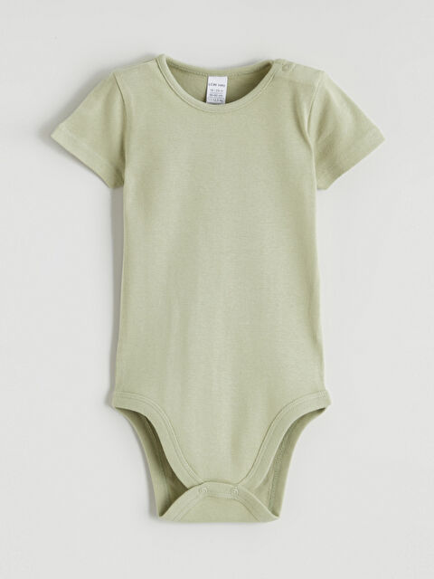 LCW baby Bisiklet Yaka Kısa Kollu Kız Bebek Çıtçıtlı Body - S61878Z1-FJY