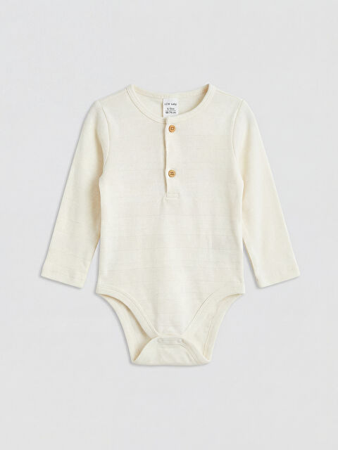 LCW baby Uzun Kollu Erkek Bebek Çıtçıtlı Body - S61881Z1-FDU