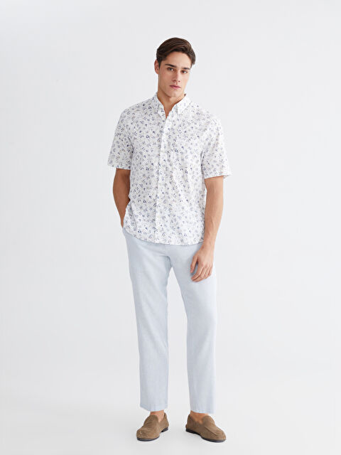 LCWAIKIKI Classic Standart Kalıp Keten Karışımlı Erkek Chino Pantolon - S61886Z8-14M