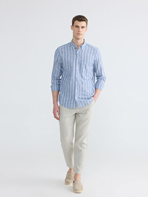 LCWAIKIKI Classic Standard Fit Linen Blend Men's Chino Trousers