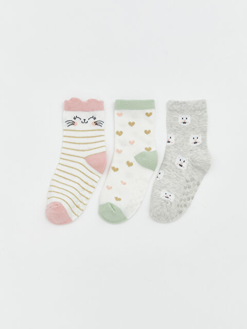 LCW Kids Baby Girl ECRU Ankle Socks - S61899Z1-FDL