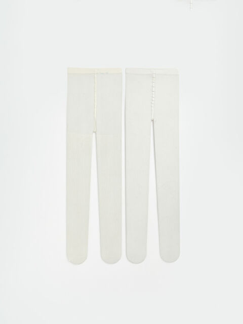 LCW baby Kız Bebek Külotlu Çorap 2'li - S61935Z1-Q6K