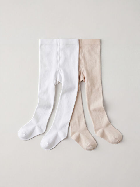 LCW baby Baby Girls' Thin Tights 2 Pack