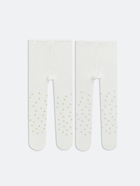 LCW baby Puantiyeli Kız Bebek Külotlu Çorap 2'li - S61954Z1-FDU