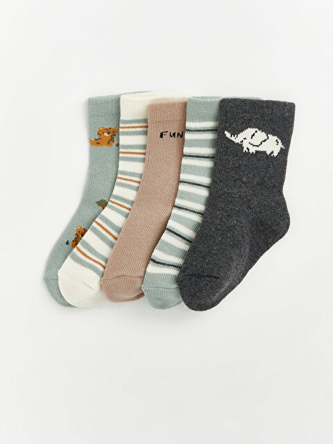 LCW baby Set of Five Patterned Ankle Socks for Baby Boys
