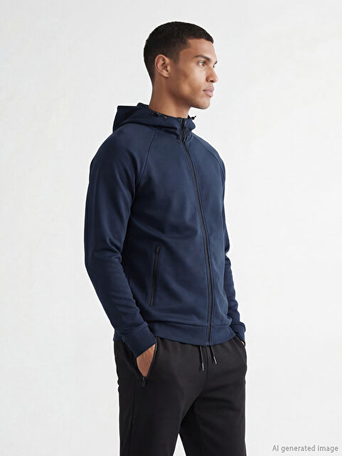 XSIDE ACTIVE Kapüşonlu Erkek Fermuarlı Sweatshirt - S61997Z8-CT8