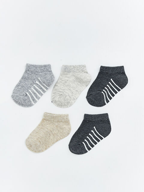 LCW Kids Çizgili Erkek Çocuk Patik Çorap 5'li - S62002Z1-D2X