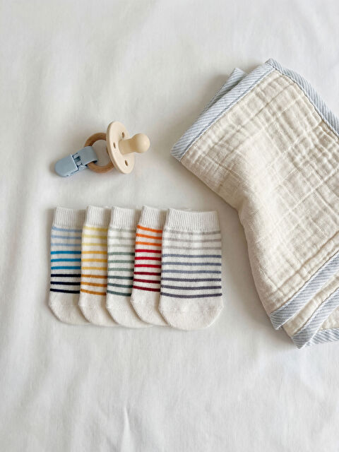 LCW baby Çizgili Erkek Bebek Patik Çorap 5'li - S62010Z1-LJX