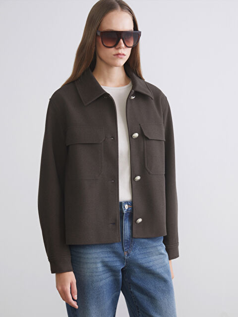 LCWAIKIKI Classic ئۆڤەرشێرت قاوه‌یی ژن - S62066Z8-ZMR