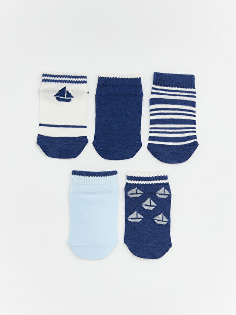 LCW baby Desenli Erkek Bebek Patik Çorap 5'li - S62069Z1-LEN