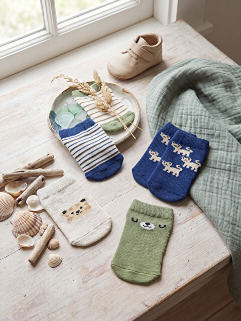 LCW baby Desenli Erkek Bebek Patik Çorap 5'li