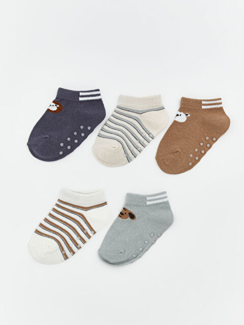 LCW baby Desenli Erkek Bebek Patik Çorap 5'li Paket - S62101Z1-HES