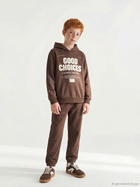 LCW Kids Kapüşonlu Baskılı Erkek Çocuk Eşofman Takımı - S62127Z4-Z7U