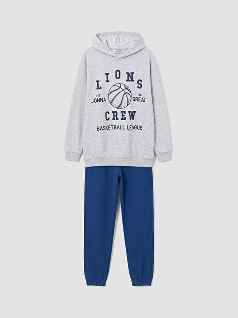 LCW Kids Erkek Çocuk Kapüşonlu Baskılı Eşofman Takımı - S62130Z4-DD0