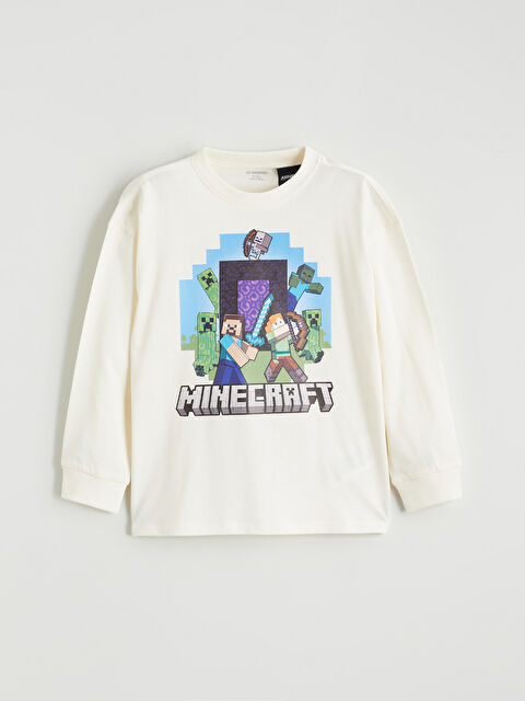 LCW baby Minecraft Baskılı Erkek Çocuk Tişört - S62163Z1-QVK