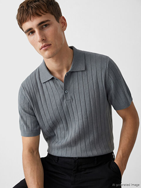 LCW Vision Polo Collar Ribbed Short Sleeve Men's Knitwear Sweater - S62194Z8-997