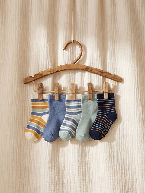 LCW baby Erkek Bebek Soket Çorap 5'li - S62225Z1-FDU