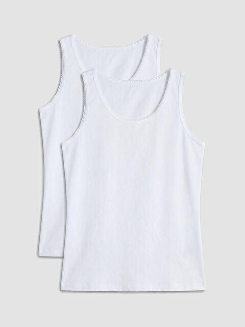 LCW Kids Bisiklet Yaka Kız Çocuk Atlet 2'li