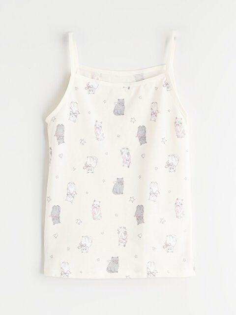 LCW Kids Desenli İp Askılı Kız Çocuk Atlet - S62254Z4-LRB