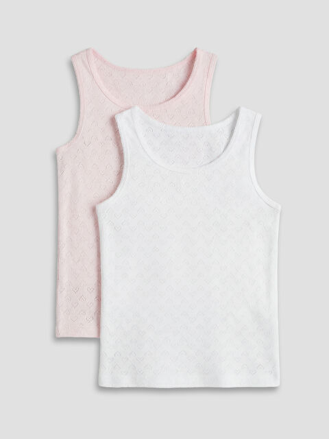 LCW Kids Bisiklet Yaka Kız Çocuk Atlet 2'li - S62264Z4-Q6K