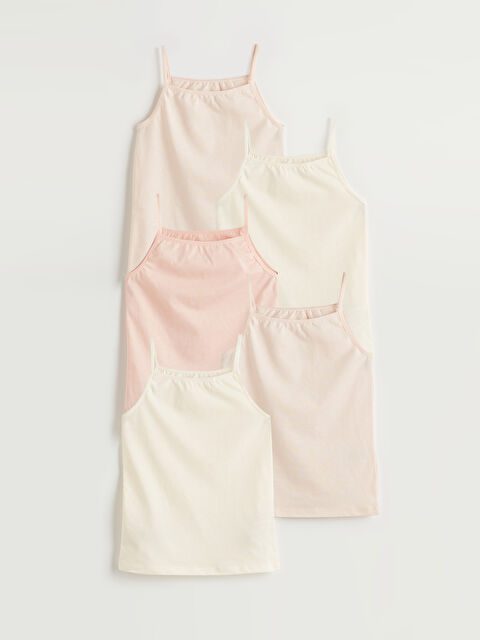 LCW Kids Kare Yaka Kız Çocuk Atlet 5'li - S62265Z4-FZX