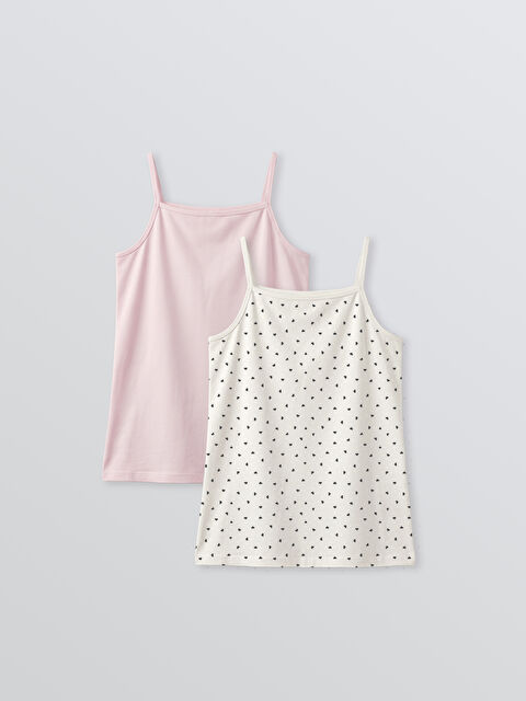 LCW Kids Kare Yaka Kız Çocuk Atlet 2'li - S62271Z4-LRA