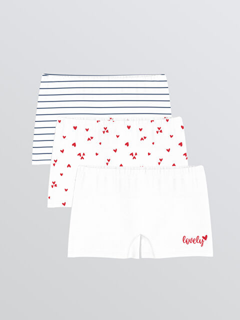LCW Kids Baskılı Kız Çocuk Boxer 3'lü - S62293Z4-LRA