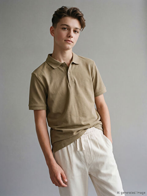 LCW Kids Polo Yaka Erkek Çocuk Pike Tişört - S62340Z4-GYP