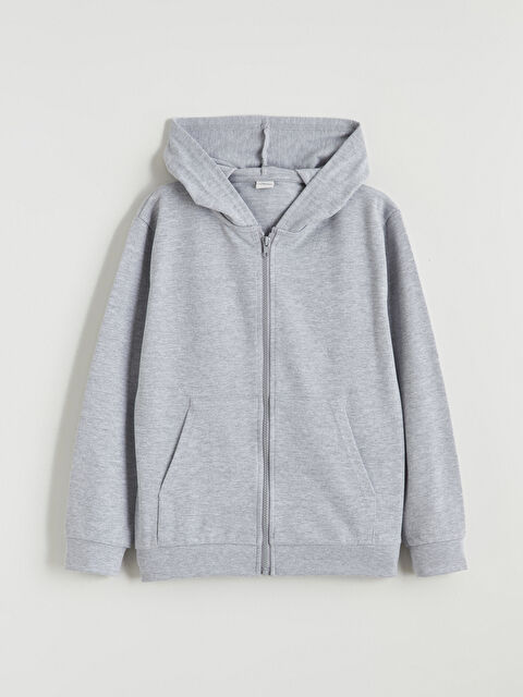 LCW Kids Kapüşonlu Erkek Çocuk Fermuarlı Sweatshirt - S62343Z4-CT3