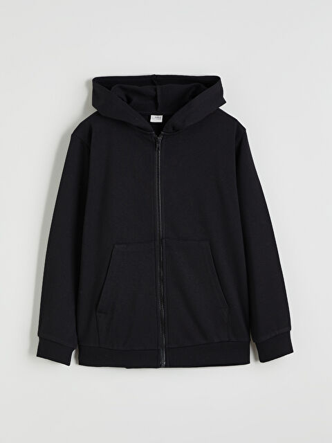 LCW Kids Kapüşonlu Erkek Çocuk Fermuarlı Sweatshirt - S62344Z4-CVL