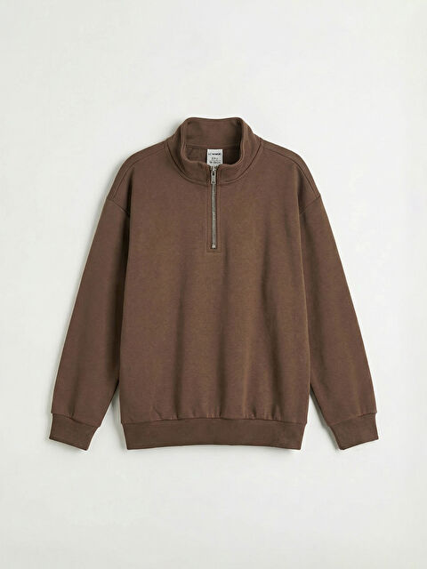 LCW Kids Dik Yaka Fermuarlı Erkek Çocuk Sweatshirt - S62345Z4-Z7U