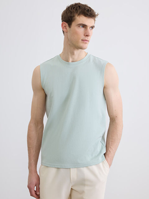 LCWAIKIKI Classic Bisiklet Yaka Kolsuz Erkek Tişört