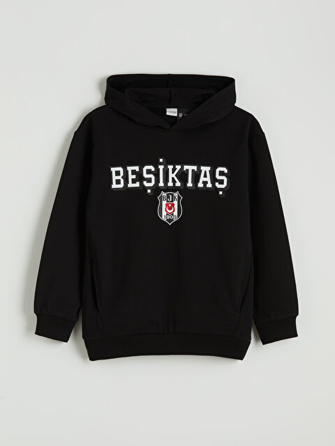 LCW Kids Kapüşonlu Beşiktaş Baskılı Erkek Çocuk Sweatshirt - S62488Z4-CVL
