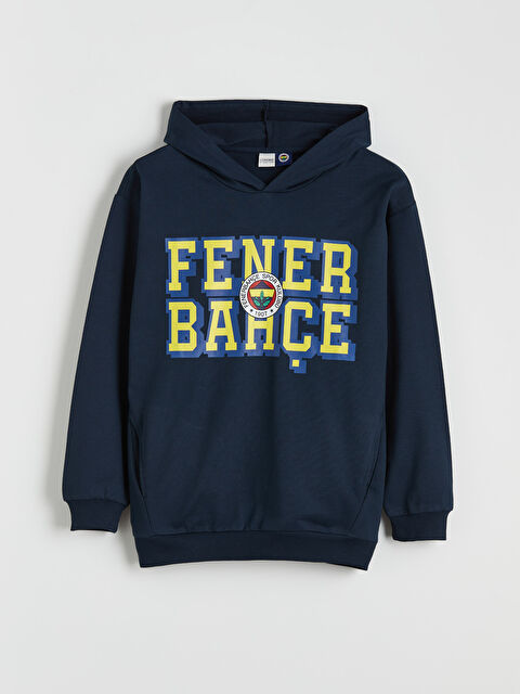 LCW Kids Kapüşonlu Fenerbahçe Baskılı Erkek Çocuk Sweatshirt - S62489Z4-YGH