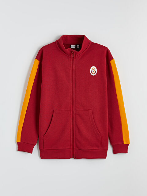 LCW Kids Dik Yaka Galatasaray Baskılı Erkek Çocuk Fermuarlı Sweatshirt - S62514Z4-J4N