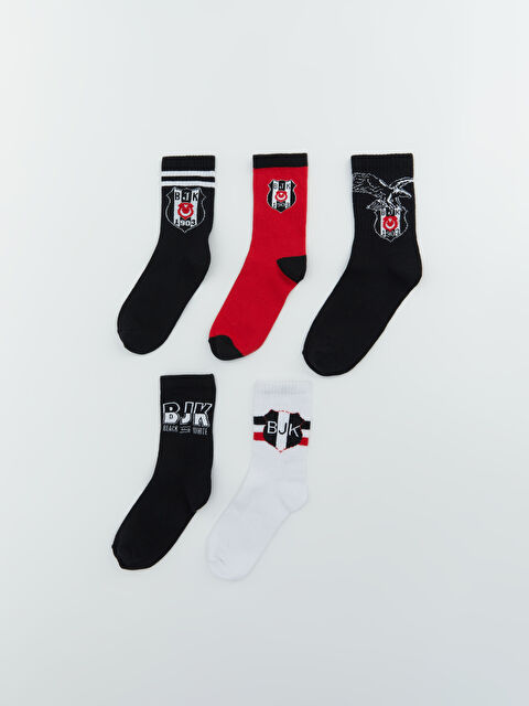 LCW Kids Beşiktaş Desenli Erkek Çocuk Soket Çorap 5'li - S62575Z4-K00