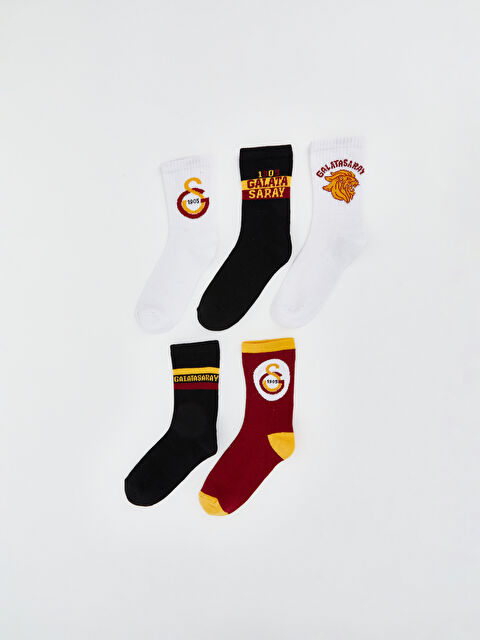 LCW Kids Galatasaray Desenli Erkek Çocuk Soket Çorap 5'li - S62579Z4-K00