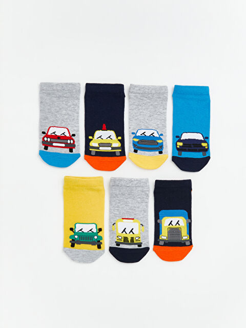 LCW Kids Desenli Erkek Çocuk Patik Çorap 7'li - S62614Z4-K00