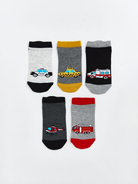 LCW Kids Baskılı Erkek Çocuk Patik Çorap 5'li - S62638Z4-K00