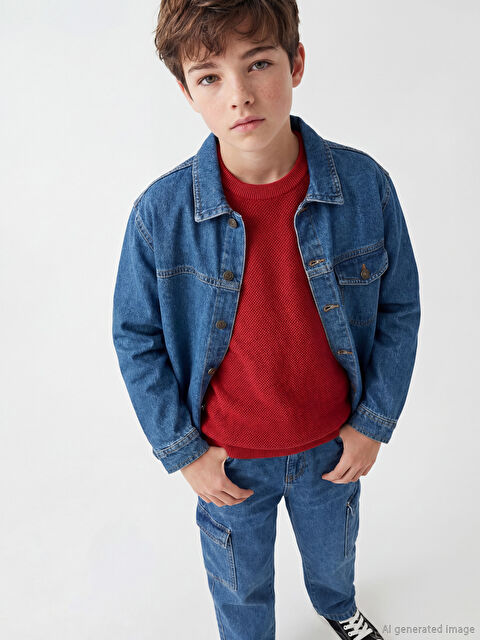 LCW Kids Uzun Kollu Erkek Çocuk Jean Gömlek - S62643Z4-507