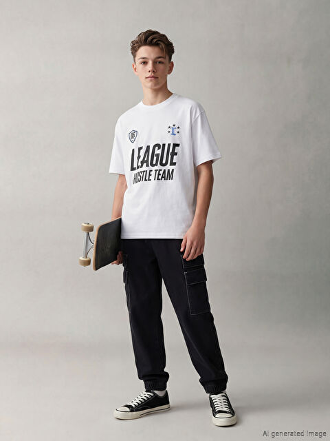 LCW Kids Loose Fit Erkek Çocuk Kargo Jean Pantolon