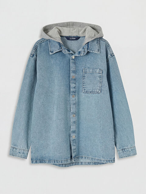 LCW Kids Kapüşonlu Erkek Çocuk Jean Gömlek