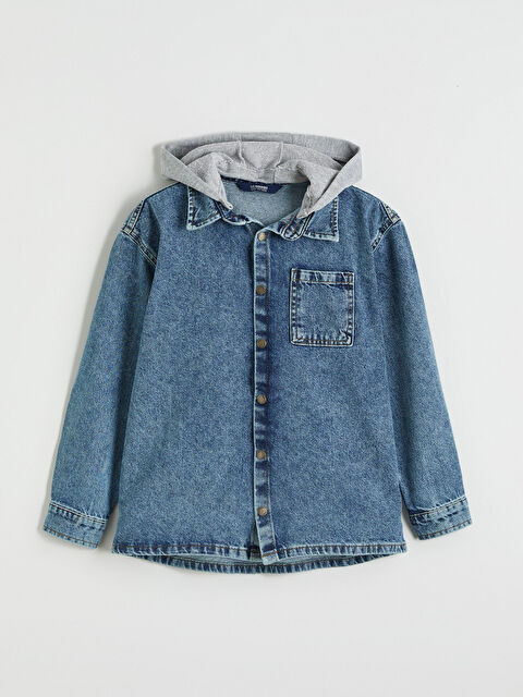 LCW Kids Kapüşonlu Erkek Çocuk Jean Gömlek - S62664Z4-507